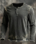 Herren-Digitalgedrucktes Dreiknopf-Langarm-Sweatshirt