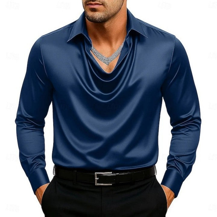 Elegantes Langarmhemd mit offenem Kragen | LuxeStyle