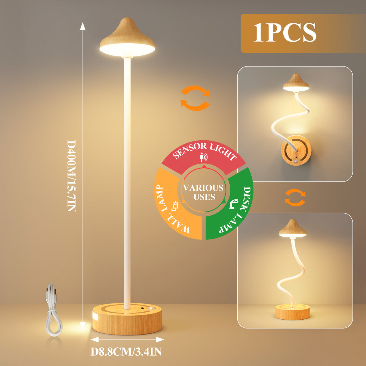 Bewegungssensor-Schreibtischlampe für Schlafzimmertische | LuxeStyle