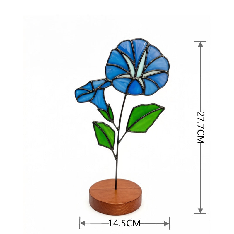 Blumendekoration aus Buntglas