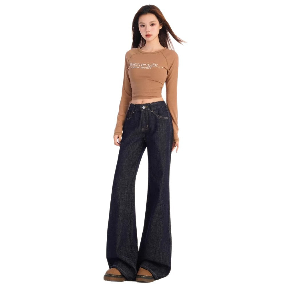 Dunkelblaue Flared Jeans