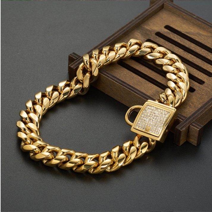 Halskette für Hunde, Edelstahl, Gold – Bild 3 | LuxeStyle