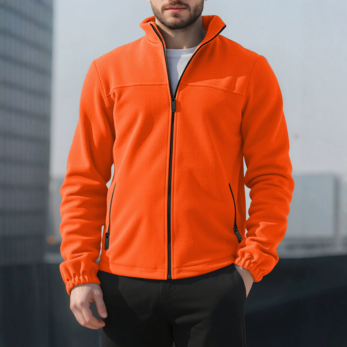 Outdoor-Fleecejacke mit Stehkragen – Bild 5 | LuxeStyle