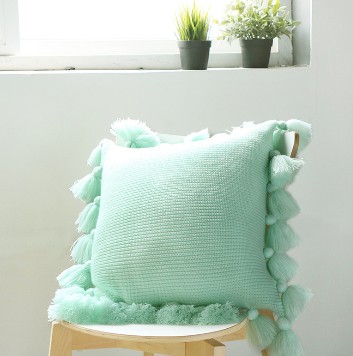Bohemian Strick-Kissenbezug mit Fransen – Bild 7 | LuxeStyle