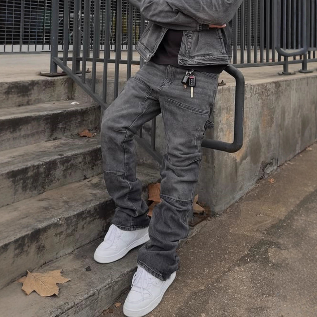 Weite Stretch-Jeans mit Rissen für Herren
