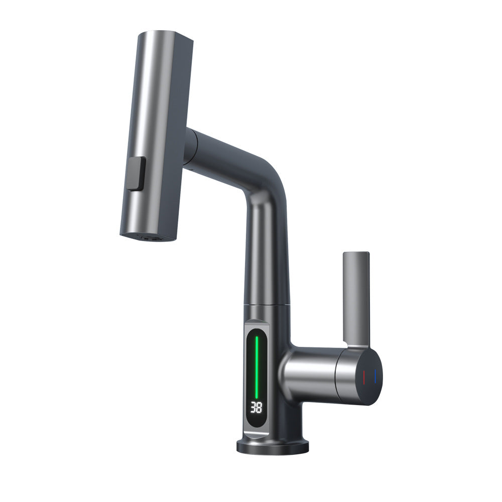Digitaler Wasserhahn mit Ausziehbrause