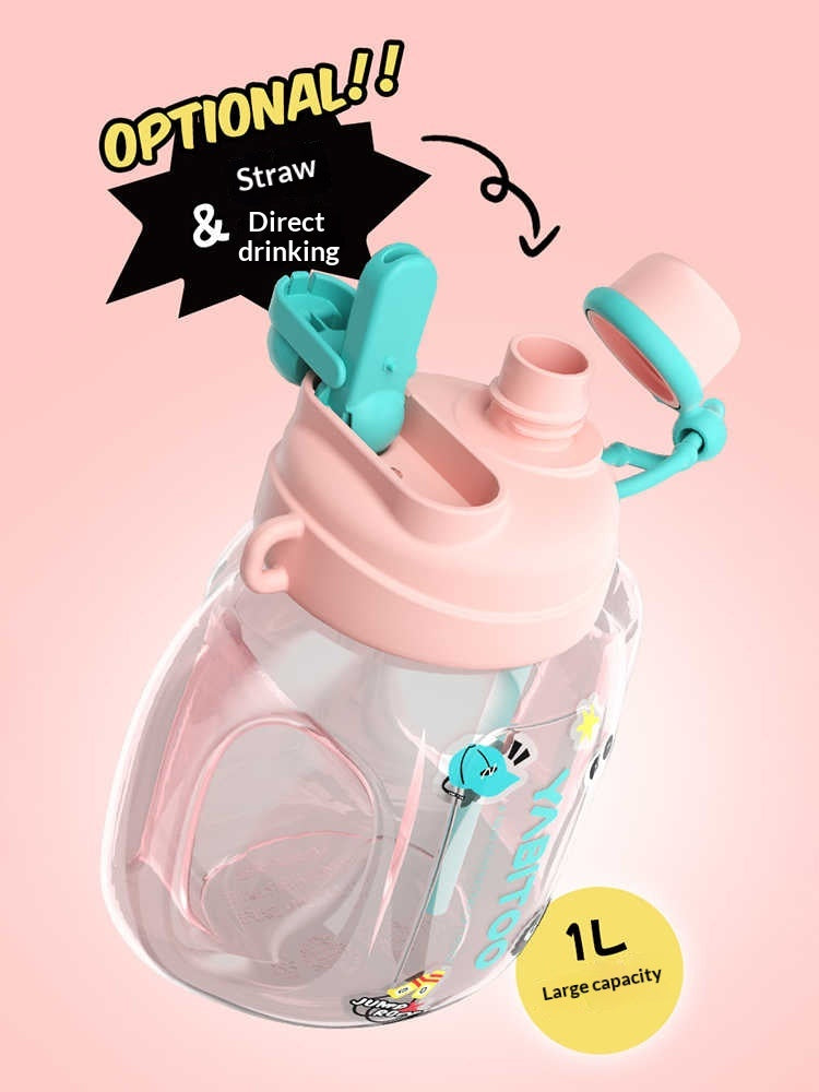 Grosse Trinkflasche mit Strohhalm für Sport & Fitness – Bild 2 | LuxeStyle