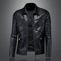 Herren Slim Fit Lederjacke für Frühling und Herbst
