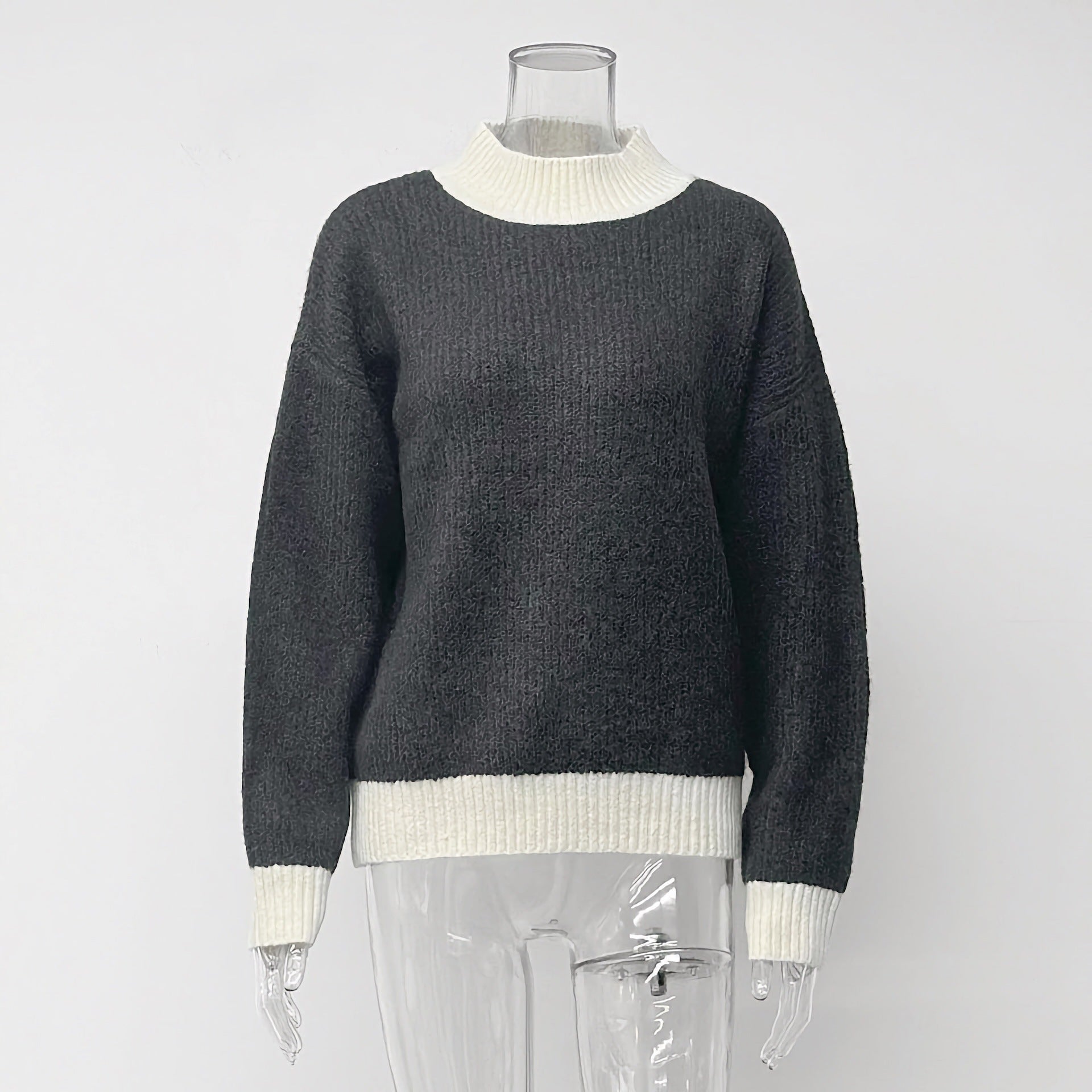 Color-Block Pullover mit Rundhals – Ansicht 4