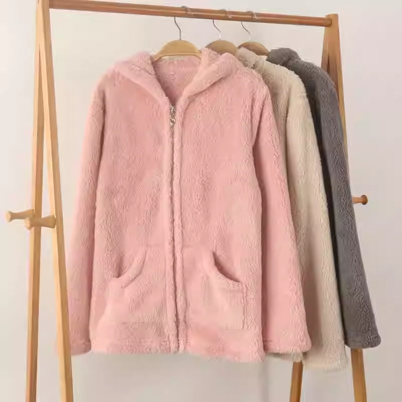 Gefütterter Coral Fleece Loungewear-Hoodie