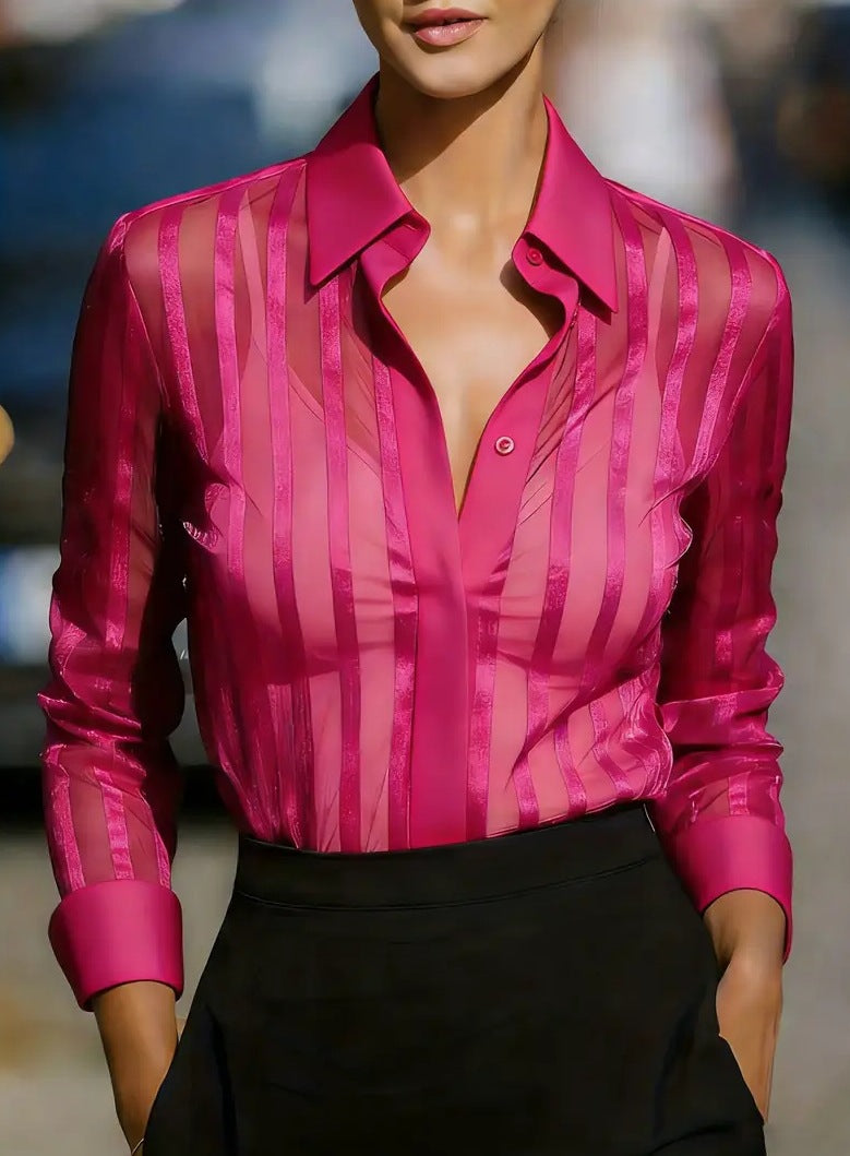 Gestreiftes Langarmshirt für Damen | LuxeStyle
