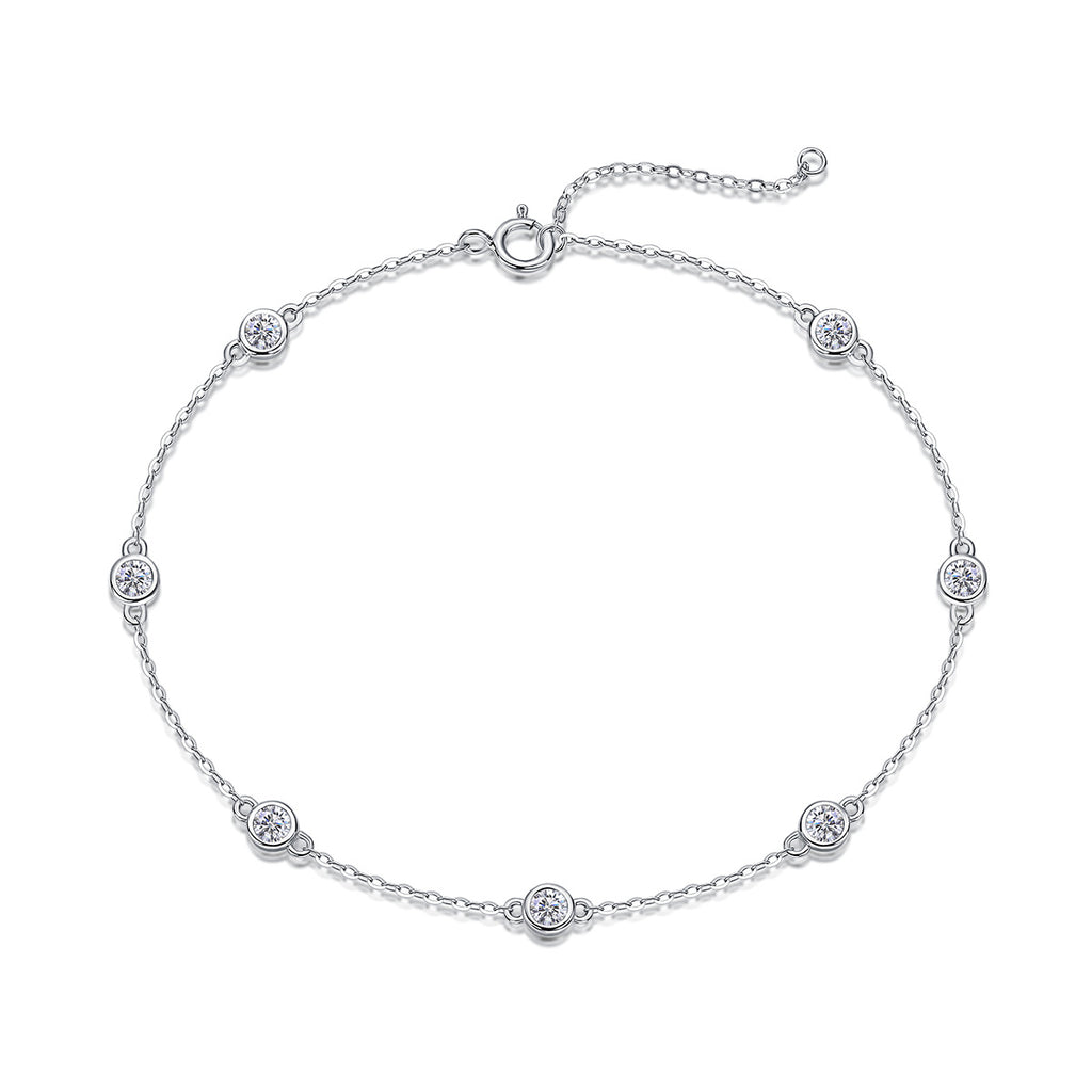 S925 Silber Armband mit fünf Moissanit-Blüten – Bild 3 | LuxeStyle