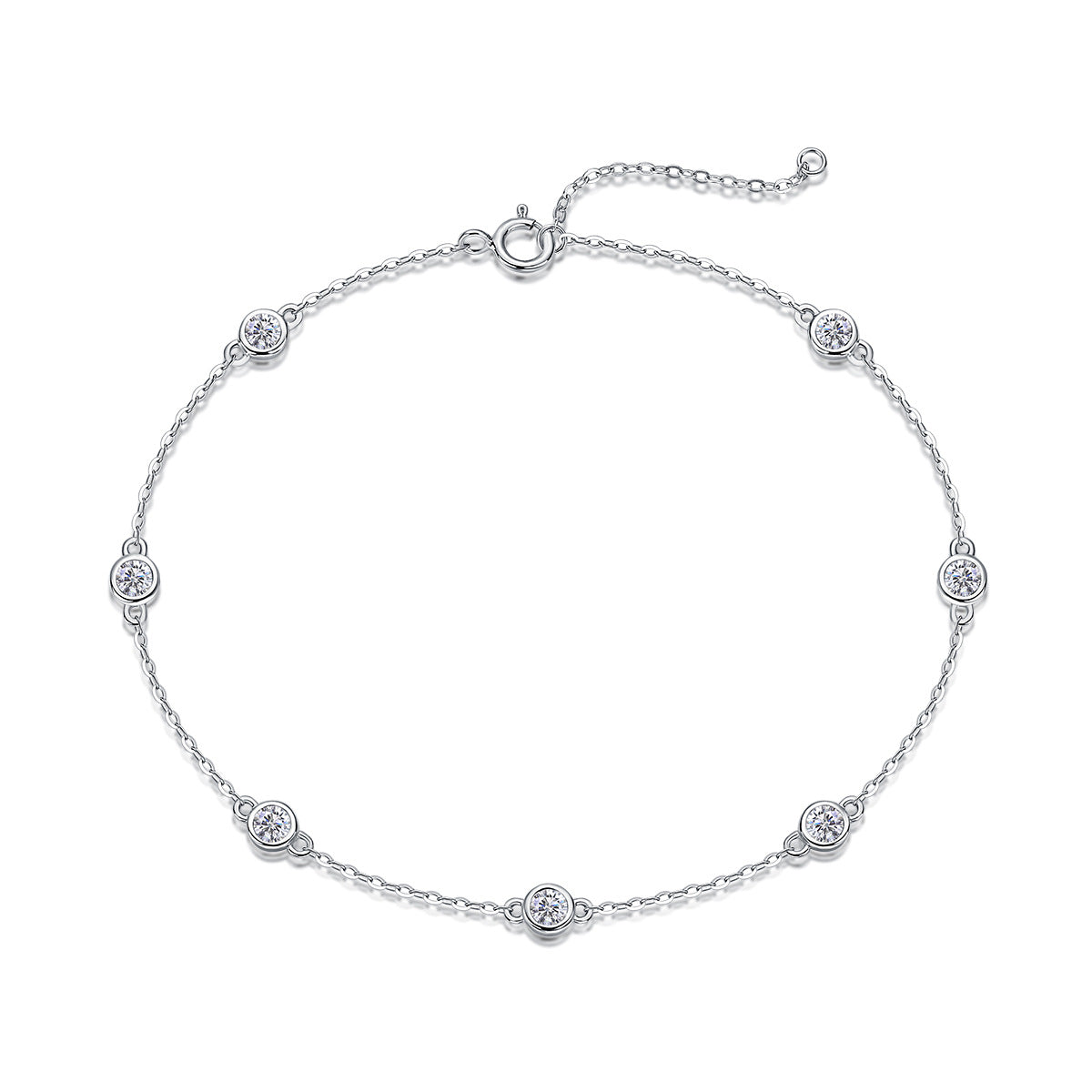 S925 Silber Armband mit fünf Moissanit-Blüten – Bild 3 | LuxeStyle