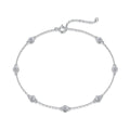 S925 Silber Armband mit fünf Moissanit-Blüten