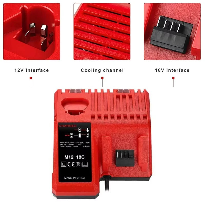 Multi-Ladegerät für Milwaukee M18 Li-ion Akkus