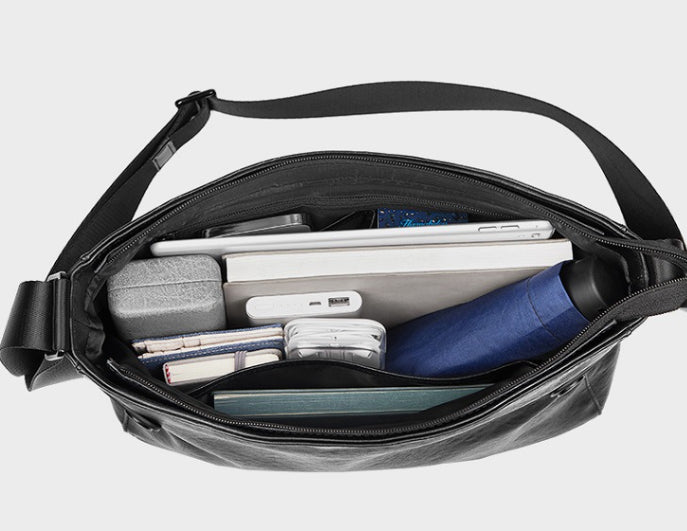 Männer Leder Crossbody Rucksack