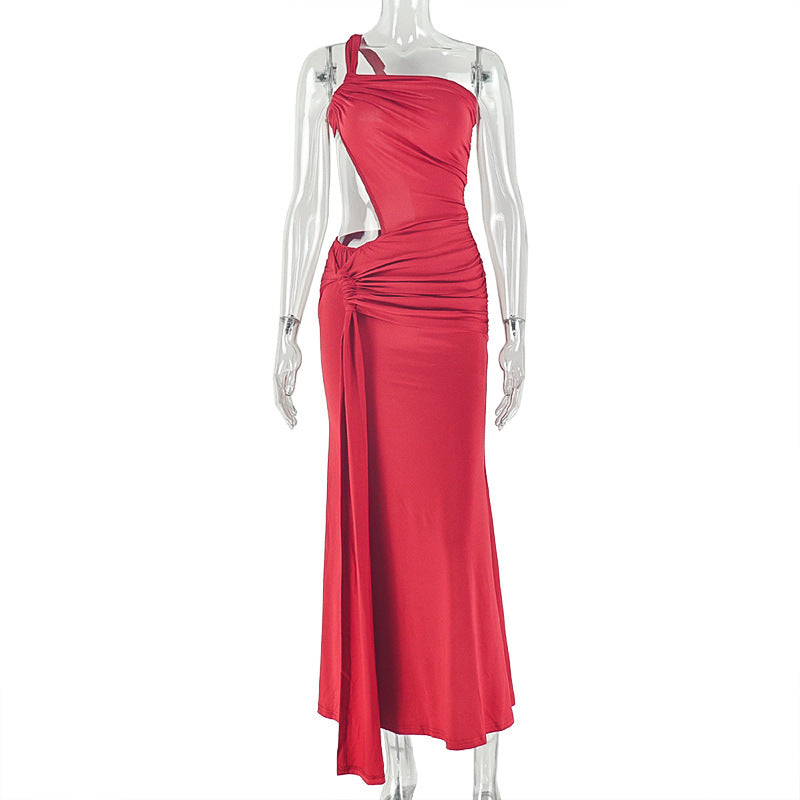 Plissiertes Slim-Fit Kleid mit offenem Rücken – Bild 6 | LuxeStyle