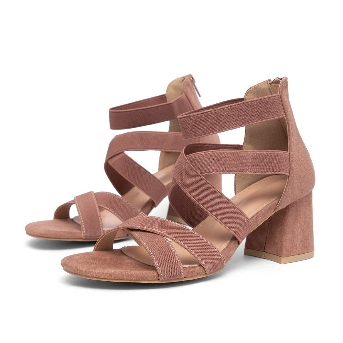 Fashion-Sandalen mit eckigem Chunky-Heel