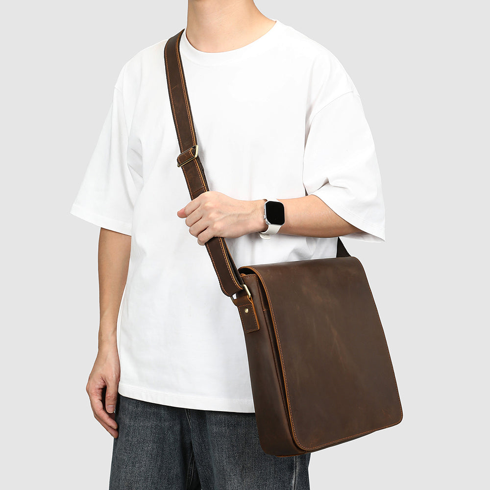 Premium Leder-Crossbody-Tasche