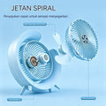 Blauer Lampen-Ventilator (Akku)