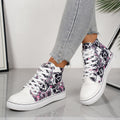 High-Top Stoffschuhe mit Blumenmuster