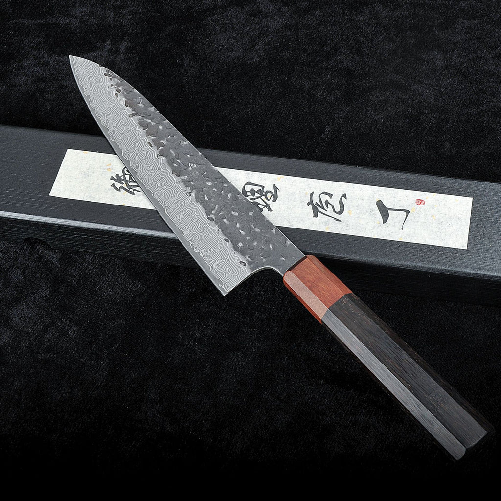 Damast Kochmesser mit Hammerschlag-Finish