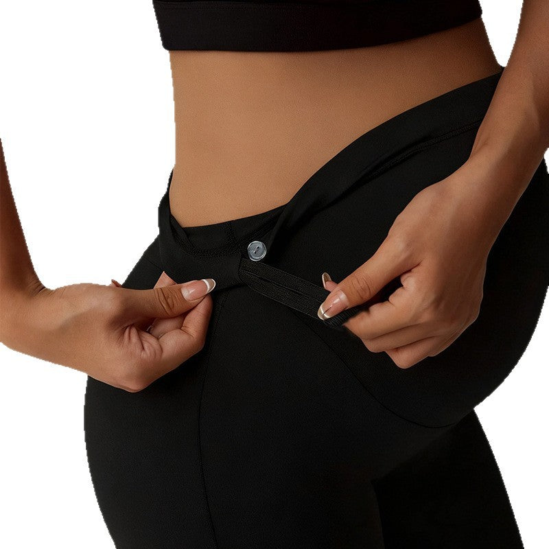 Umstands-Leggings mit hoher Taille und ausgestelltem Bein