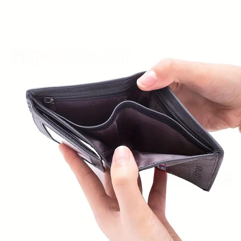 Kurzes Portemonnaie aus Vollnarbenleder
