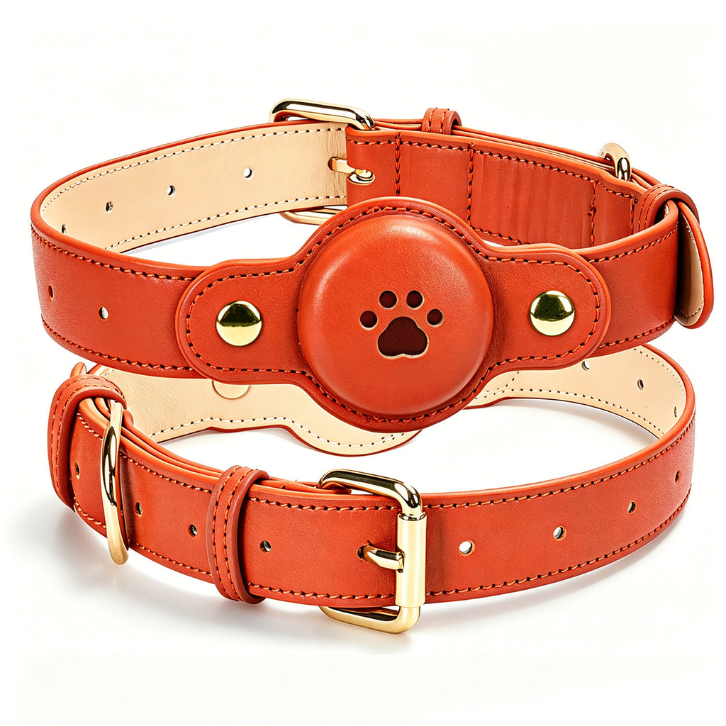 GPS-Halsband für Haustiere aus PU-Leder | LuxeStyle