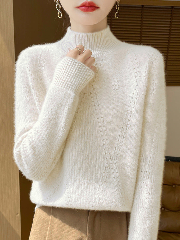 Wollpullover mit hohlgewebtem Design – Bild 9 | LuxeStyle