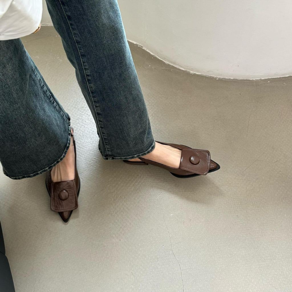 Spitze Sandaletten mit niedrigem Absatz – Bild 3 | LuxeStyle