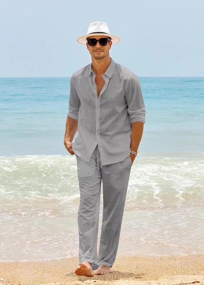 Herren Freizeit-Set Langarmshirt und Hose – Bild 5 | LuxeStyle