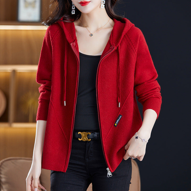 Hoodie-Cardigan im Western-Stil