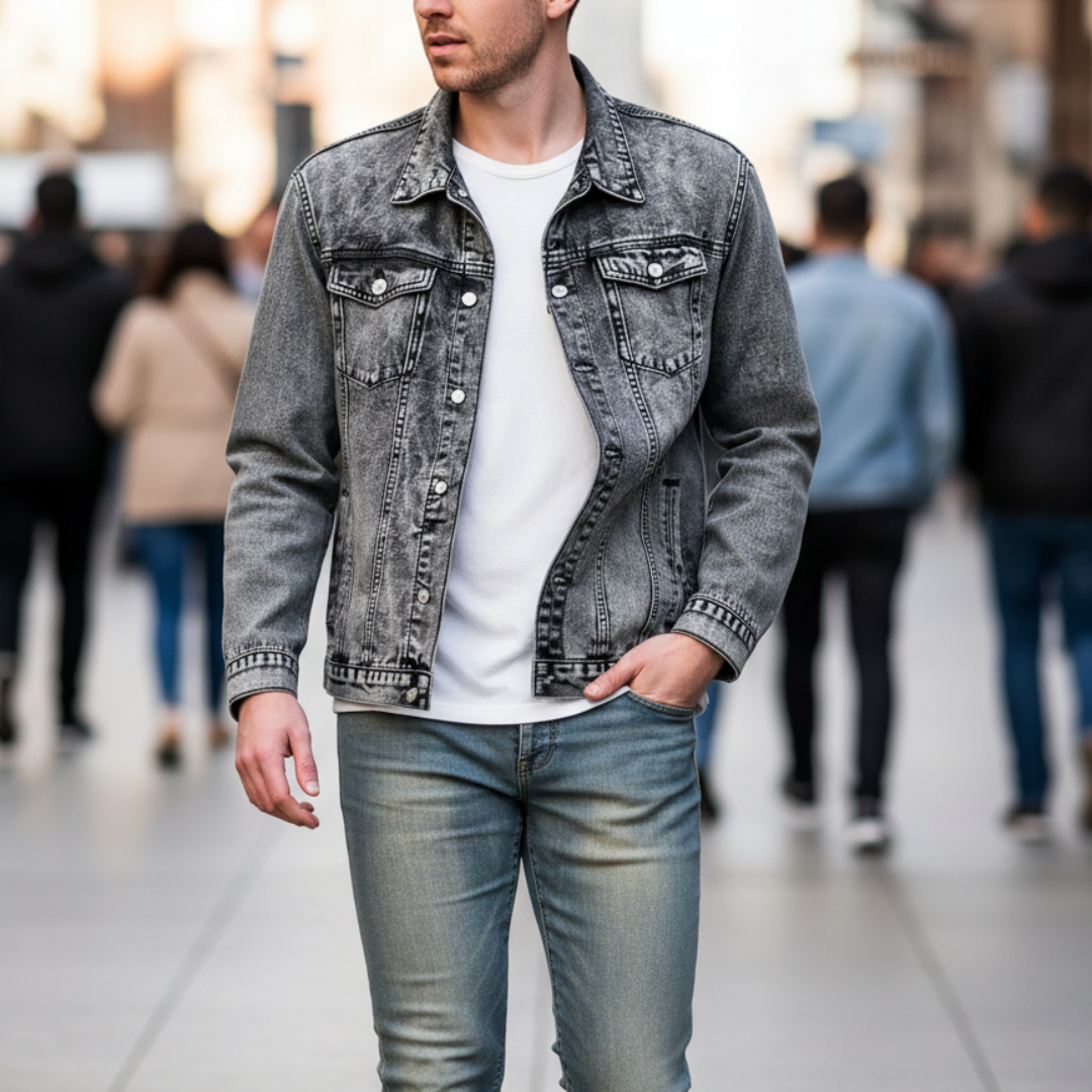 Taillierte Jeansjacke für Herren – Y104S – Ansicht 2