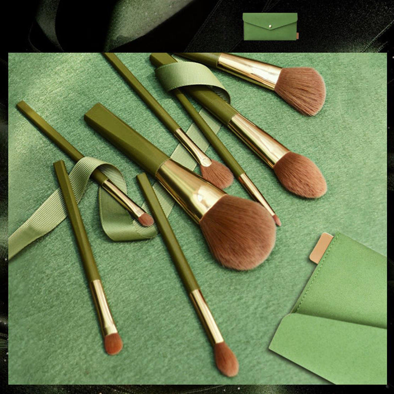 8-teiliges Make-up Pinselset Grün Schimmernd