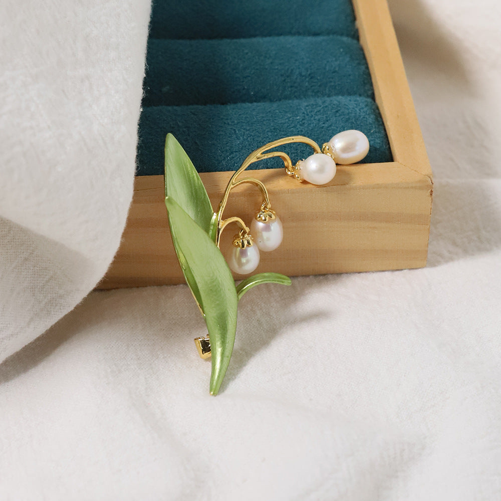 Lily of the Valley Kupferbrosche Grün – Bild 2 | LuxeStyle