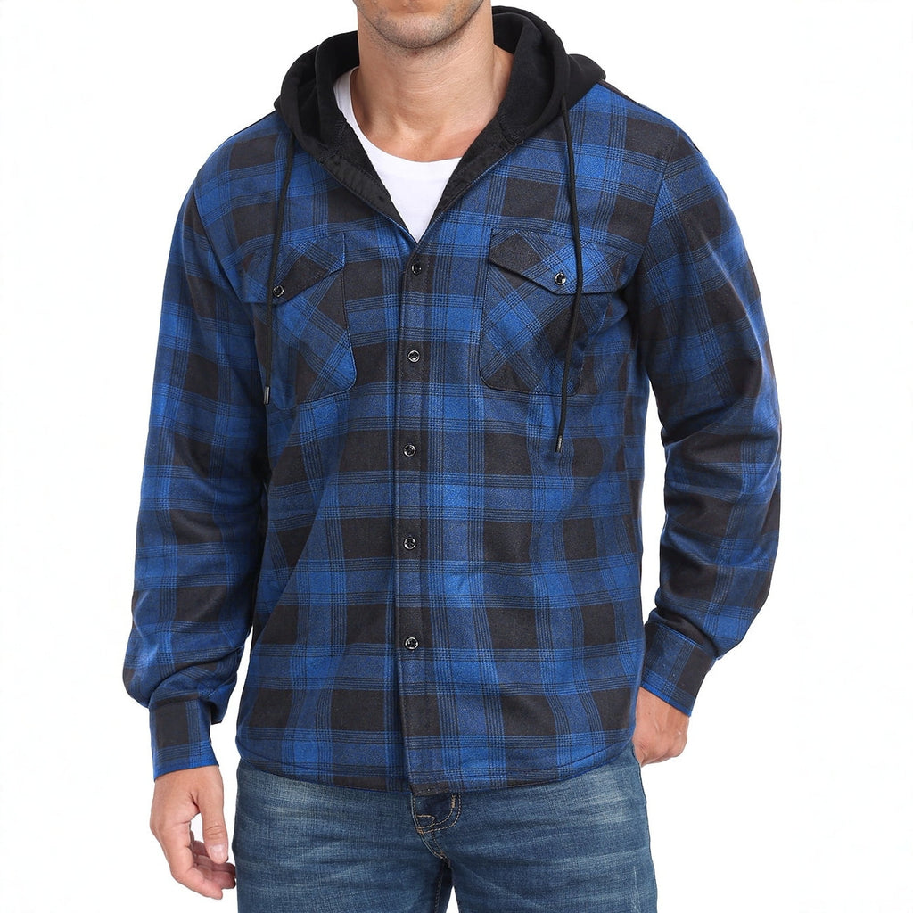 Herren-Kapuzenhemd mit Fleece-Futter – Bild 7 | LuxeStyle
