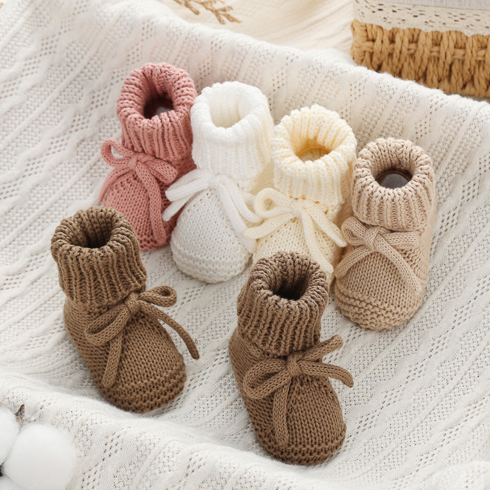 Strickschuhe für Kleinkinder mit Schleife – Bild 4 | LuxeStyle