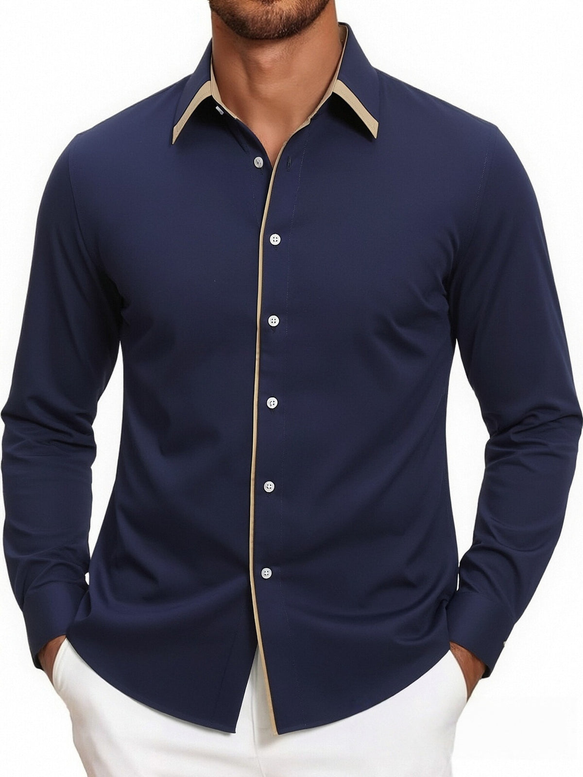 Dünnes Langarmshirt für Herren – Bild 2 | LuxeStyle