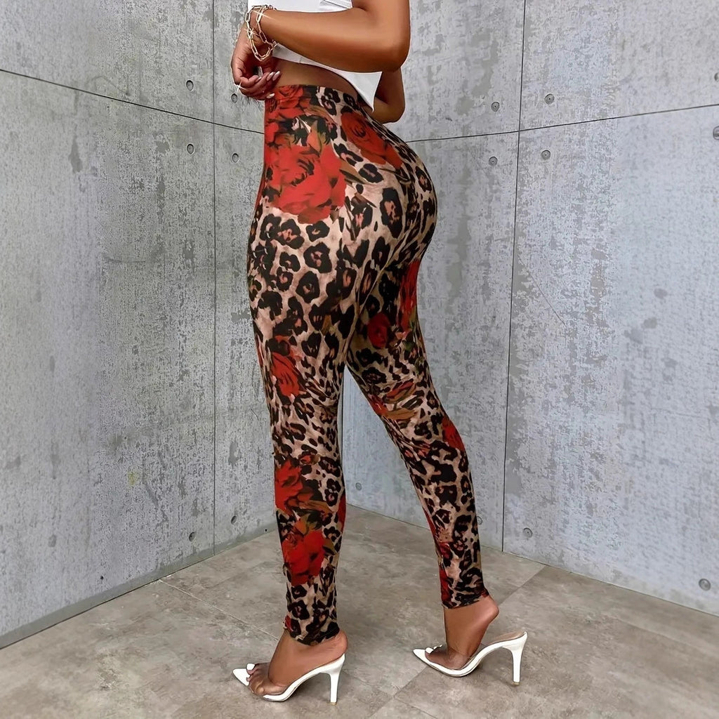 Leggings mit Blumenmuster und Stretchbund