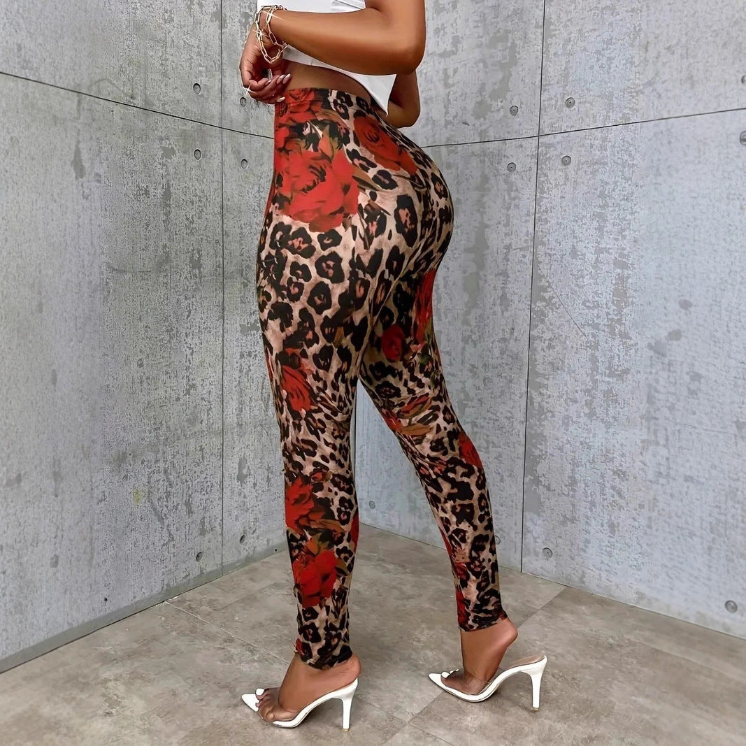 Leggings mit Blumenmuster und Stretchbund
