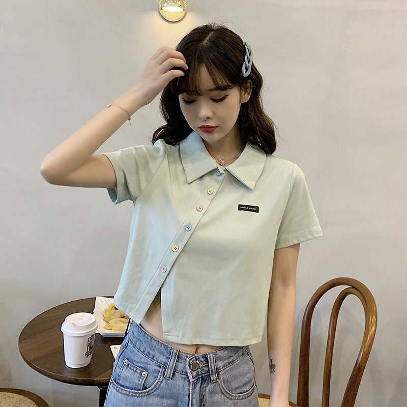 Kurzarm-Bluse mit Reverskragen – Bild 3 | LuxeStyle