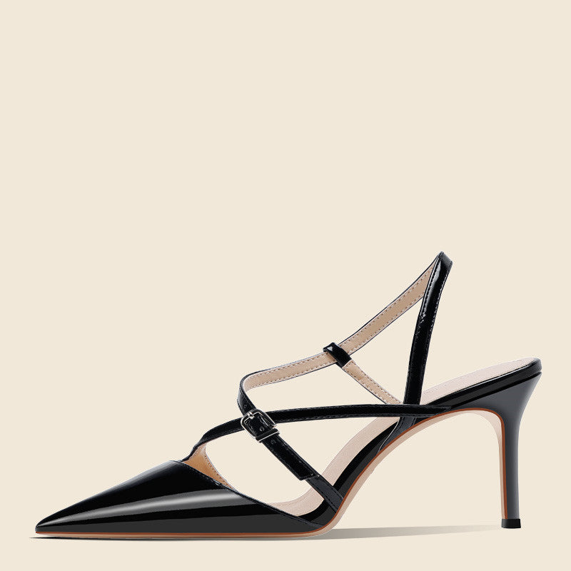 Einfarbige High Heel Sandalen – Bild 5 | LuxeStyle