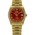 Bellevue Damenuhr Gold mit Kristallen