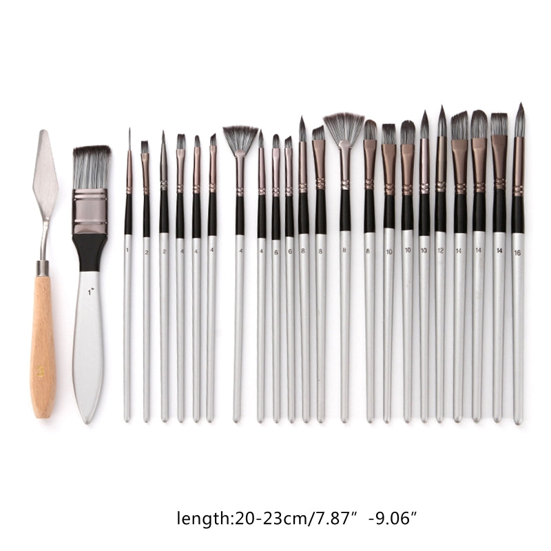 24er-Set Nylonhaarpinsel für diverse Maltechniken – Bild 5 | LuxeStyle