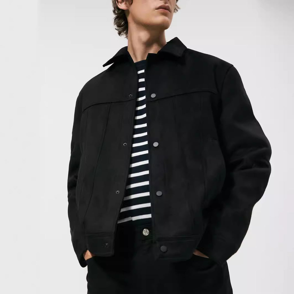 Herren Lederimitat Reversjacke