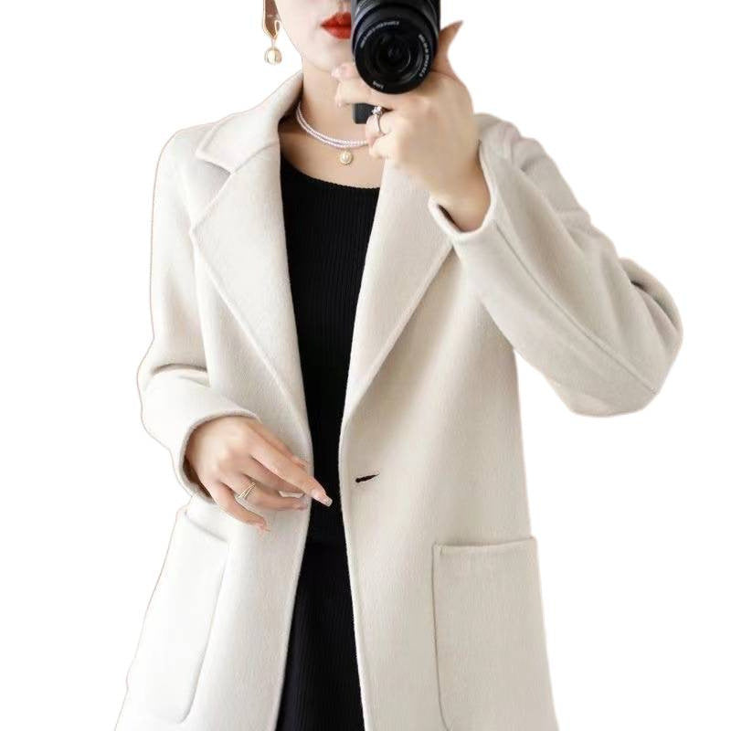 Mid-length Wollmantel Casual Chic