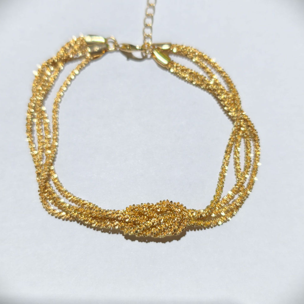 Kupferarmband, mehrlagig, handgeknüpft