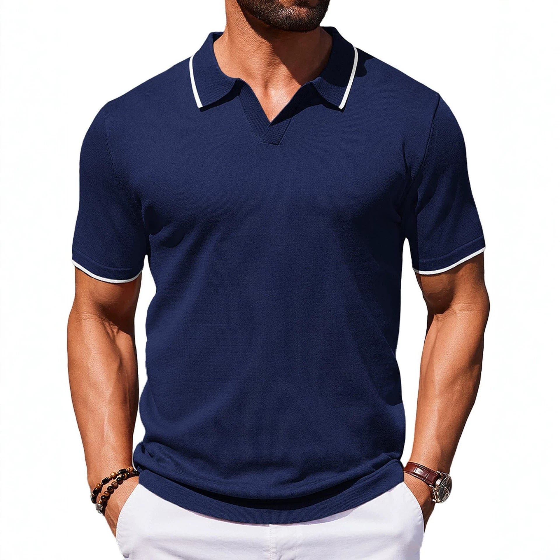Herren Retro-Print Kurzarm-Shirt