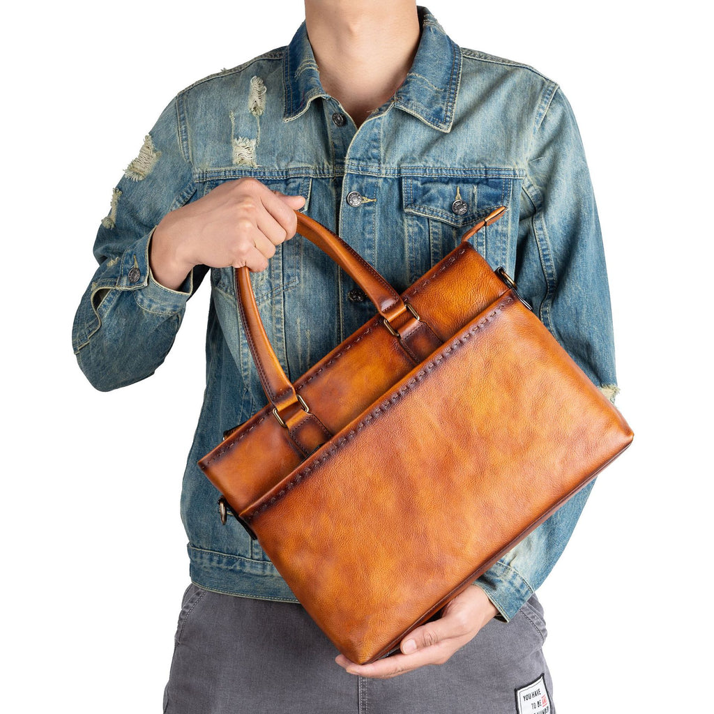 Herren Handtasche aus vollnarbigem Leder